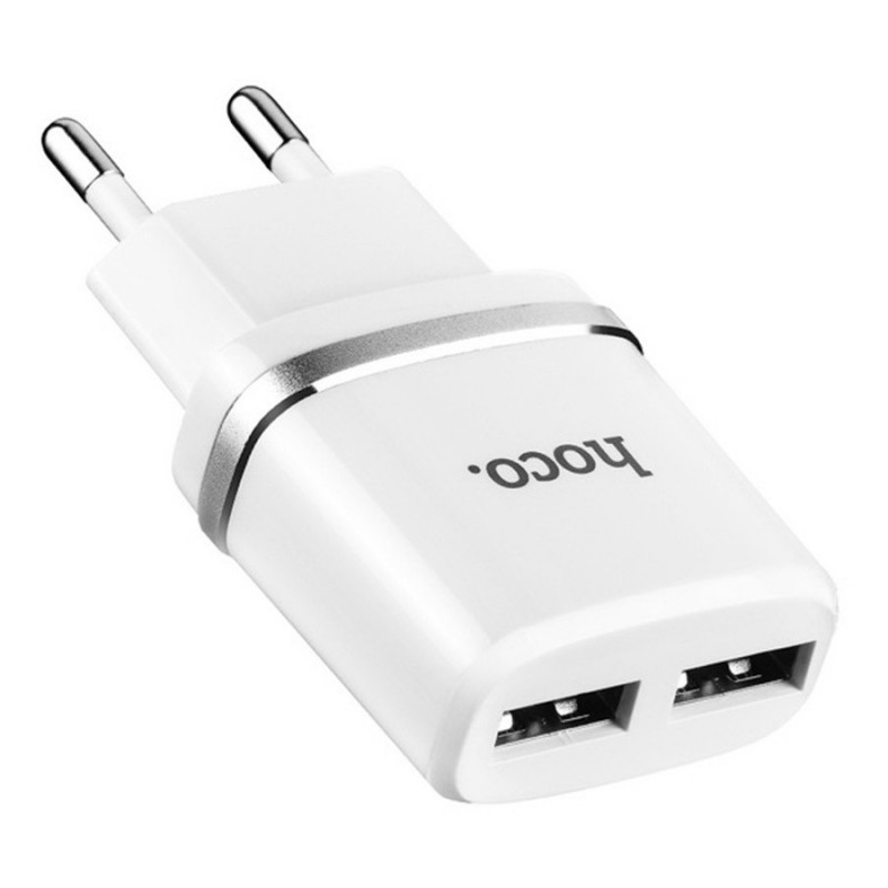 Сетевой адаптер HOCO C12 Dual USB Charger 2.4A (White)